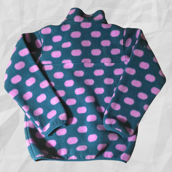 Patagonia Girl's Synchilla Lightweight Polka Dot Snap T Pullover, Size Large 12 - Picture 8 of 8
